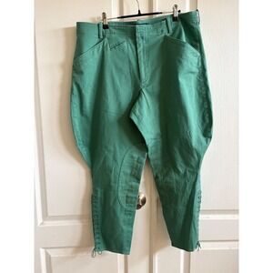 Ralph Lauren Roma Green Jodhpur Equestrian Breeches Modern  Lace Up Pants 14 NWT